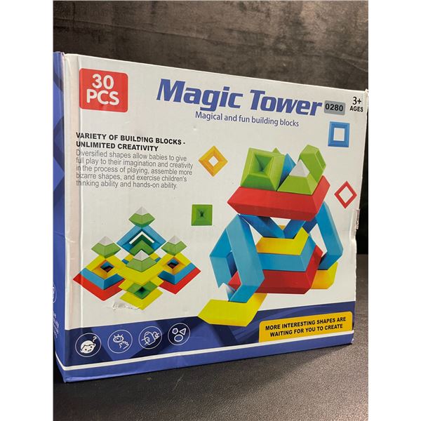 Magic Tower 30pcs Building Blocks/Pyramid Stacking Toy Set for Toddlers (Ages 3+) - New