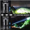 Image 5 : LED Rechargeable Headlamp; Super Bright/High Lumens, Zoomable, IPX7 Waterproof; 12 Modes - NEW