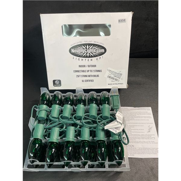 25FT Indoor/Outdoor Green String Light Set - Great for Holiday/Xmas Decor - New