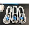 Image 2 : 3-Pack iPhone Fast Chargers - 3x Cords & 3x Wall Blocks Included (Lightning to USB-C) - New