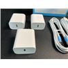 Image 3 : 3-Pack iPhone Fast Chargers - 3x Cords & 3x Wall Blocks Included (Lightning to USB-C) - New