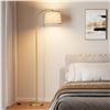 Image 4 : Karjoefar LED Modern 64" Tall Arch Floor Lamp (Gold) with Linen Shade; Bulb Included - Brand New!