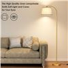 Image 8 : Karjoefar LED Modern 64" Tall Arch Floor Lamp (Gold) with Linen Shade; Bulb Included - Brand New!