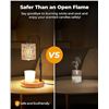 Image 3 : Electric Candle Warmer Lamp w/ Glass Shade & Walnut Wood Base, 2x Bulbs Included, Adjustable Height