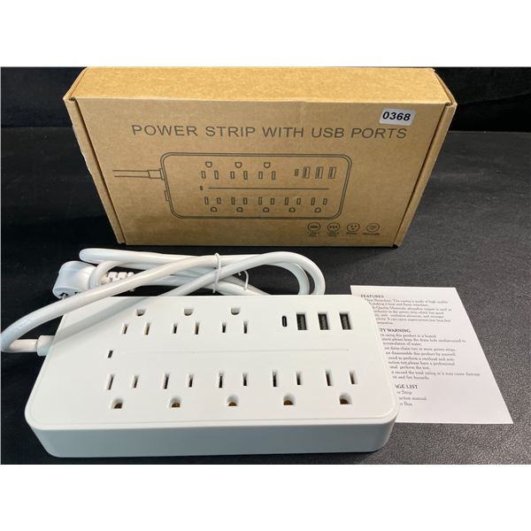 8-Outlet Power Strip Bar/Surge Protector with USB Ports (Model: EL-08) - Brand New!