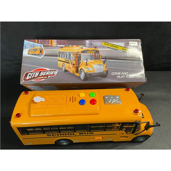 City Series School Bus Toy with Light & Sound Effects - New