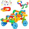 Image 1 : 72PC Kids STEM Pipe Building Toy Play Set - Interactive Tubular Pipes - New