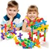 Image 6 : 72PC Kids STEM Pipe Building Toy Play Set - Interactive Tubular Pipes - New