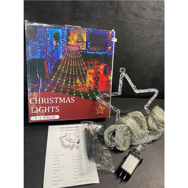 23FT Star Waterfall LED Christmas Light for Outdoors - Warm White - Brand New!