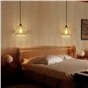 Image 5 : 2-Pack Rustic Farmhouse Rattan Hanging Pendant Lights (Plug-In Design) w/ Natural Rope Detail - New!