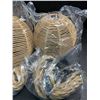 Image 7 : 2-Pack Rustic Farmhouse Rattan Hanging Pendant Lights (Plug-In Design) w/ Natural Rope Detail - New!