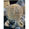 Image 8 : 2-Pack Rustic Farmhouse Rattan Hanging Pendant Lights (Plug-In Design) w/ Natural Rope Detail - New!