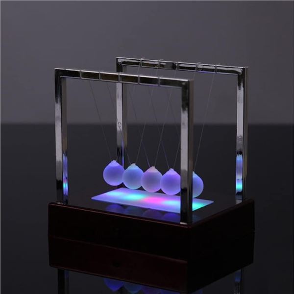 LED Light-Up Classic Newton's Cradle Balance Pendulum - Newton's Pendulum Balls - New