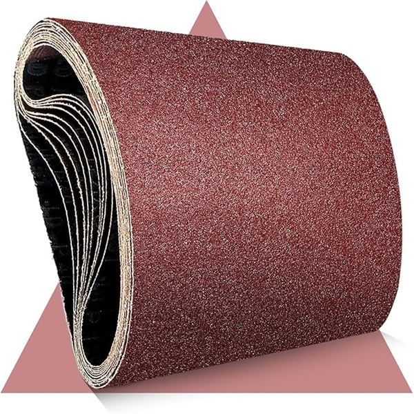 10-Pack Large Sanding Belts (8" x 19" Size) 120 Grit, Abrasive Sandpaper for Belt Sanders - New