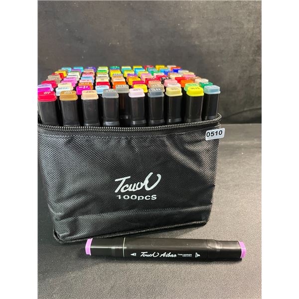 100PCS Dual-Tip Artist Markers Set - Multi-Color Alcohol Markers for Drawing/Sketching - NEW