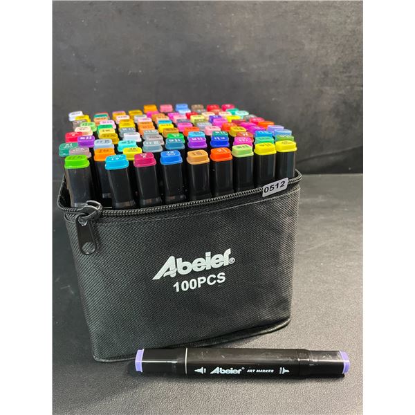 100PCS Dual-Tip Artist Markers Set - Alcohol Markers for Drawing/Sketching (Broken Zipper on Pouch*)