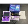 Image 1 : Handheld Retro Game Console w/ 3" Display - Loaded w/ 500 Classic Retro Games (Purple) - New