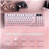 Image 11 : Redthunder K95 Wireless Mechanical Keyboard; Smart TFT Screen, RGB Backlit - Gradient Pink - NEW