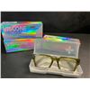 Image 1 : 3 Pairs of Visoone Blue Light Blocking Glasses - Rectangle/Chic Look (Olive Green) - New