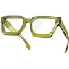 Image 3 : 3 Pairs of Visoone Blue Light Blocking Glasses - Rectangle/Chic Look (Olive Green) - New