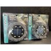 Image 1 : 2 Packs Solar LED Ground Lights for Outdoors - 8 LED's Per Light, Stake Included - New