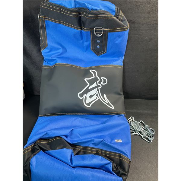 Hanging Training Punching Bag/Boxing Bag (37") Blue with Metal Chain/Hanging Hook - Brand New!