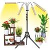 Image 1 : 4-Head Floor LED Plant Grow Light with 63" Tripod Floor Stand, Full-Spectrum, Timer Settings - NEW!