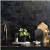 Image 2 : 100-Pack Box of Black Slate Peel & Stick Wall Tiles (3" x 6") Faux Stone Stick-On Backsplash Tiles