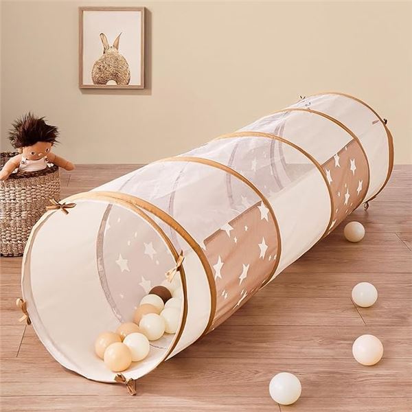 Collapsible/Foldable Expandable Kids Play Tunnel (For Ages 3+) Approx. 5-6FT - New