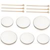 Image 1 : 6-Pack Hand Drum Set (6", 8", & 10" Sizes) Wooden Frame Drums with Drum Sticks - New!