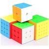 Image 1 : Moyo 4PC Rubix Cube/Speed Cube Puzzle Set - Includes 2x2, 3x3, 4x4, & 5x5 Cubes - New!