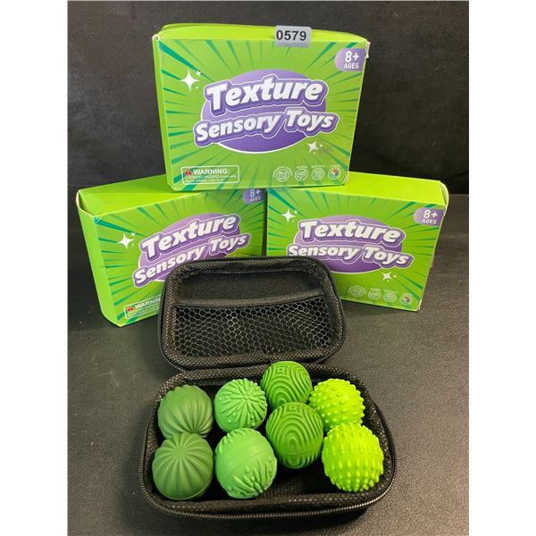 3 Sets of Texture Sensory Toys/Sensory Balls (6pcs Each) with Storage Case - New