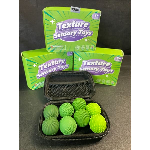 3 Sets of Texture Sensory Toys/Sensory Balls (6pcs Each) with Storage Case - New