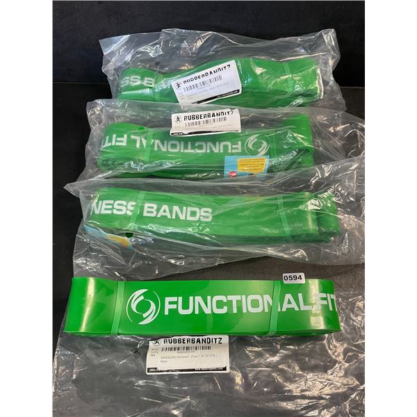 Lot of 4 RubberBanditz 41" Exercise/Resistance Bands (50-120lbs Resistance) 1 3/4" Width - New!