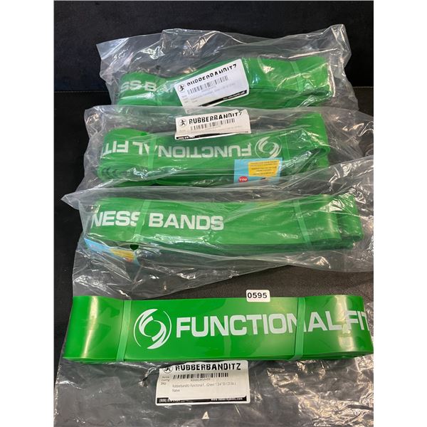 Lot of 4 RubberBanditz 41" Exercise/Resistance Bands (50-120lbs Resistance) 1 3/4" Width - New!