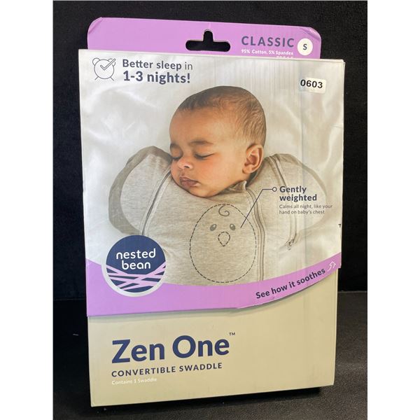 Nested Bean Zen One Classic Convertible Gently Weighted Sleep Sack/Swaddle (Size S) - New!