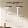 Image 8 : Suptek White Projector Ceiling Mount Bracket; Fits Flat or Sloped Ceilings; Adjustable Height - NEW