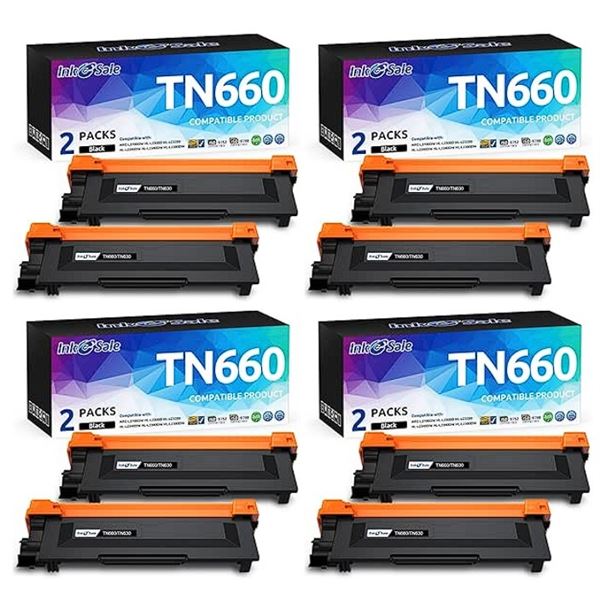 4 Boxes (2-PCS Each) TN660/TN630 Toner/Printer Cartridges - 8PCS Total! New