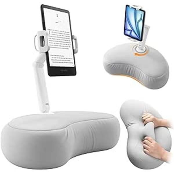 Tablet/Phone Pillow Stand  (Fits Devices 4.7" to 15.6") with Microbead Cushion (Gray) - New