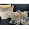 Image 6 : 2-Pack Rustic Farmhouse Rattan Hanging Pendant Lights (Plug-In Design) w/ Natural Rope Detail - New!