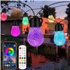 Image 1 : 49FT Smart Outdoor RGBW String Lights; Waterproof/Shatterproof Patio Lights w/ App Control - NEW