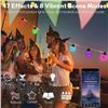 Image 3 : 49FT Smart Outdoor RGBW String Lights; Waterproof/Shatterproof Patio Lights w/ App Control - NEW