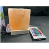 Image 3 : Himalayan Rock Salt Lamp/Light with Multi-Colors/Remote Control, Wood Base - New!
