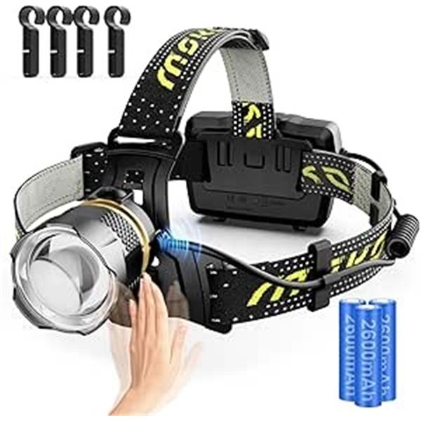 Moko High-Power LED Rechargeable Headlamp/Headlight - Super Bright, 60HR Runtime, 8 Modes - NEW