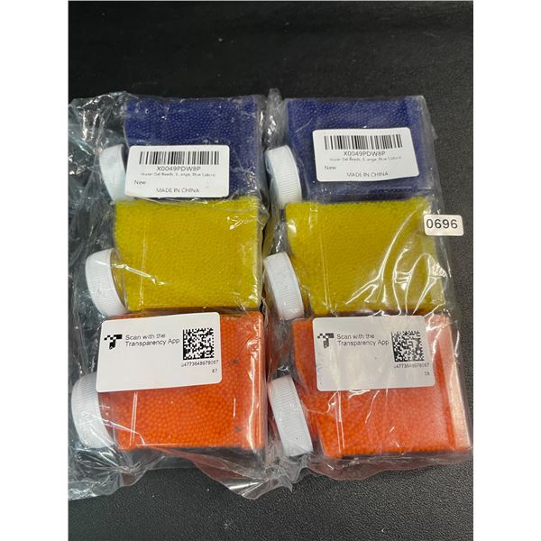 Lot of 6PCS Gel Ball Blaster Beads/Ammunition for Gel Blaster Guns (Water Bead Refills) - New