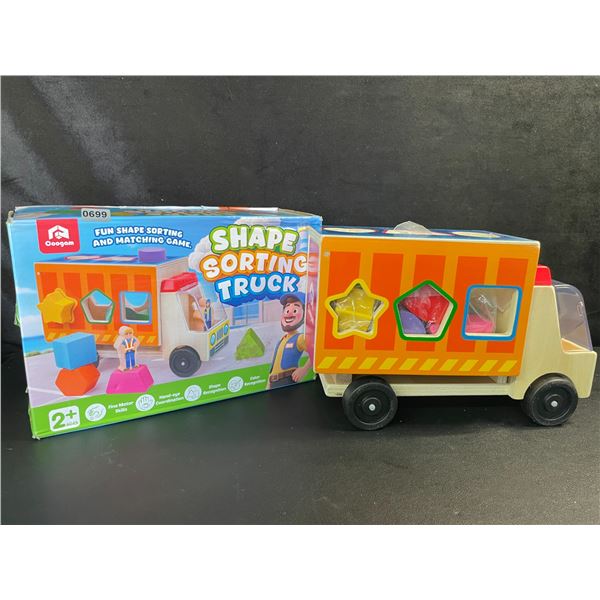 Wooden Shape Sorting Truck Toy Play Set for Toddlers (Ages 2+) - New