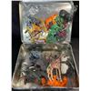 Image 3 : 30PC Jungle Safari Animals Figures Toy Play Set with Metal Lunchbox/Storage Box - New