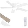 Image 1 : 42-Inch Ceiling fan with Light & Remote Control - Indoor/Modern Flush Mount Ceiling Fan - NEW