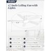 Image 5 : 42-Inch Ceiling fan with Light & Remote Control - Indoor/Modern Flush Mount Ceiling Fan - NEW