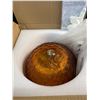 Image 3 : Kuzzull Plug-In Hanging Glass Pendant Light/Ceiling Light - Amber/Gold Colour - New!